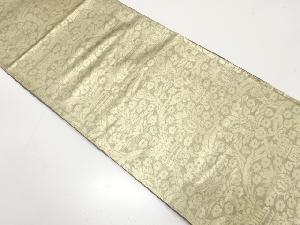 アンティーク　花更紗模様織り出し袋帯（着用可）